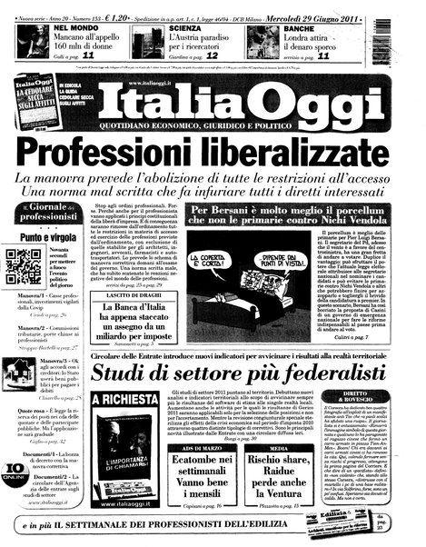 Italia oggi : quotidiano di economia finanza e politica